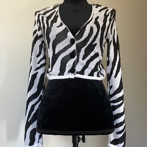 Cropped Zebra Print Cardigan - Say What?